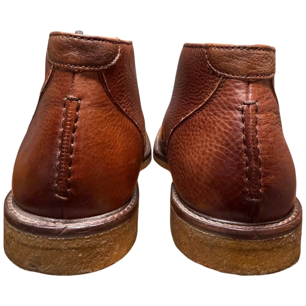 JOHNSTON & MURPHY Copeland Men 8M Brown Mahogany Tumbled Leather Chukka Boots